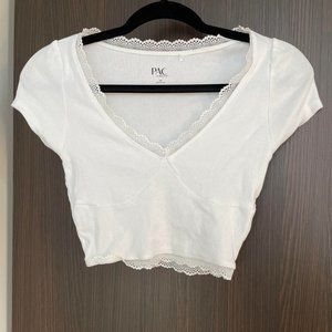Pacsun white crop top